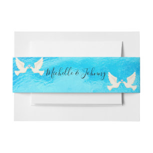 De Faire-part Colombes blanches avec des coeurs, bandeau ventral