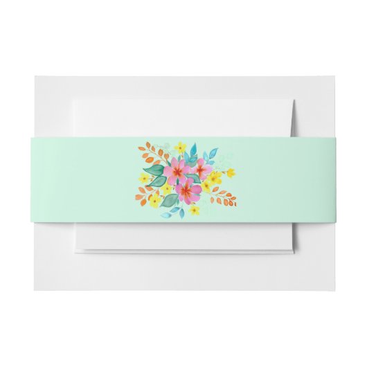 De Faire-part Invitation Spritz Florale Bandeau Ventre (Devant Example)
