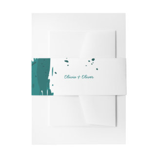 De Faire-part Teal Green Paint Splatter - Bandeau ventral