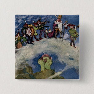 De Fairies-Button Vierkante Button 5,1 Cm