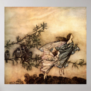 De fairies hebben hun tieten met de vogels poster