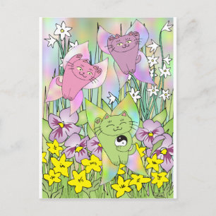 De Fairy Nekos van de lente Briefkaart