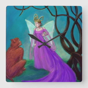 De Fairy Queen Vierkante Klok