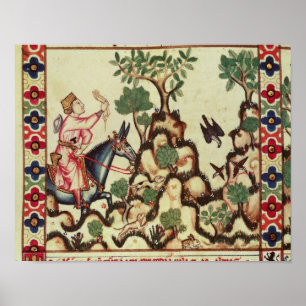 De Falcon Hunt uit het manuscript Poster