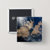 De Falklandeilanden (Islas Malvinas). Vierkante Button 5,1 Cm (Voorkant /achterkant)