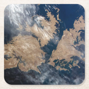 De Falklandeilanden (Islas Malvinas). Vierkante Kartonnen Onderzetter