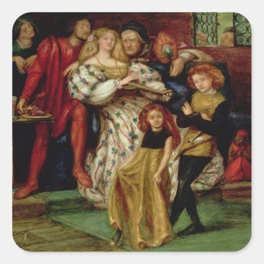 De familie Borgia, 1863 Vierkante Sticker (Voorkant)
