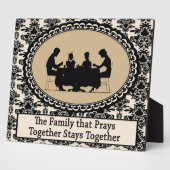 De familie die samen aangepaste plaque bedelt fotoplaat (Zijkant)