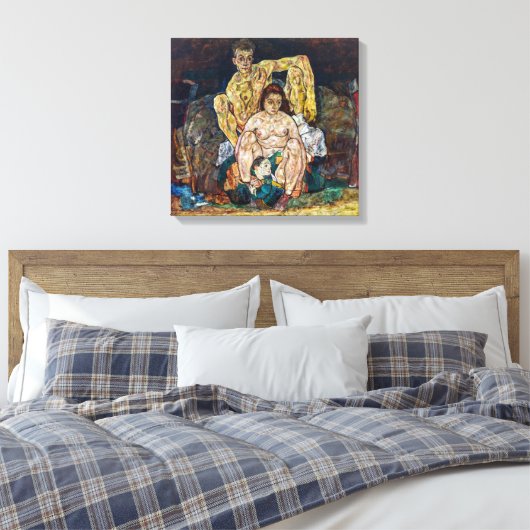 De familie | Egon Schiele | Canvas Afdruk (Insitu (Slaapkamer))