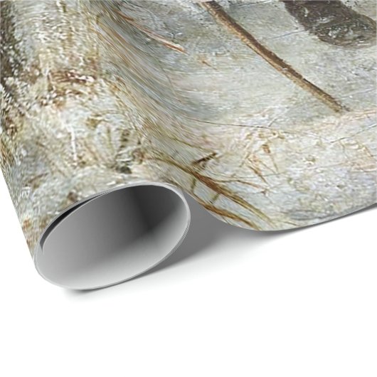 De familie kerstboom sneeuwlandschap cadeaupapier (Rol Hoek)