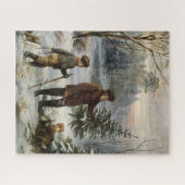 De familie kerstboom sneeuwlandschap legpuzzel (Horizontaal)