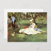 De familie Monet in hun tuin Edouard Manet Briefkaart (Voorkant / Achterkant)