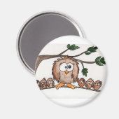 De familie Owl Magneet (Voorkant / Achterkant)