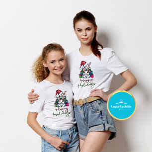 De familie van Christmas Bunnies Hoppy Holiday kom T-shirt