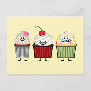De familie van Cupcake het berijpen bestrooit Briefkaart