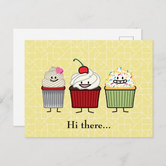 De familie van Cupcake het berijpen bestrooit hea Briefkaart (Voorkant / Achterkant)