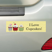 De familie van Cupcake het berijpen bestrooit hea Bumpersticker (Op auto)
