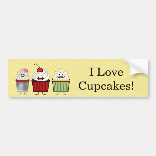 De familie van Cupcake het berijpen bestrooit hea Bumpersticker (Voorkant)