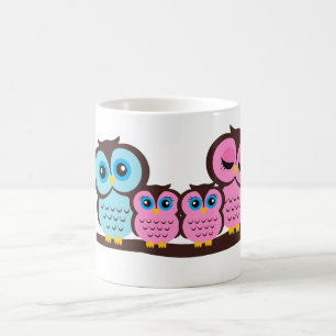 De Familie van de uil van Vier Koffiemok