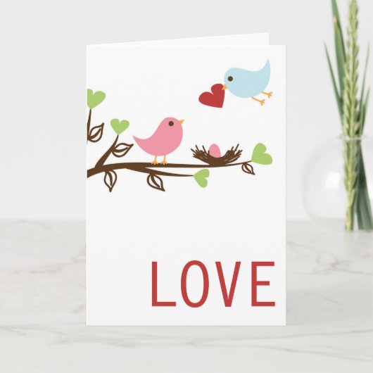 De Familie van de vogel met Hart Aankondiging (Voorkant)