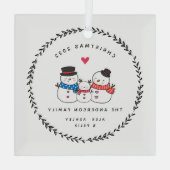 De familie van drie kerstmannen glas ornament (Achterkant)