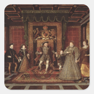 De familie van Henry VIII: Vierkante Sticker