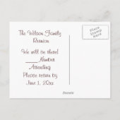 De familiestructuur uitnodiging briefkaart (Achterkant)