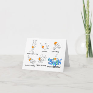 De Fancy "Diver Birthday Note Card" Kaart