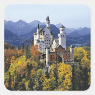 De fantasierijke Neuschwanstein is één van de drie Vierkante Sticker