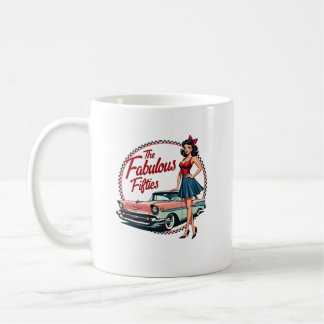 De fantastische jaren vijftig Retro Car Girl Graph Koffiemok