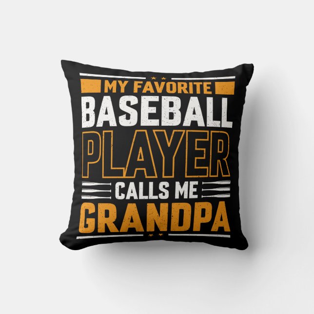 De favoriete Baseball Player roept me op tot opa Kussen (Voorkant)