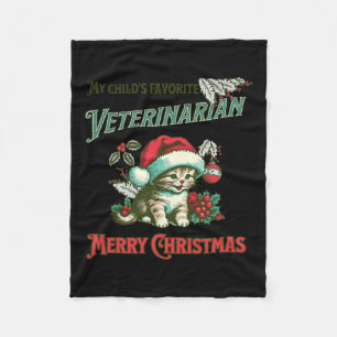 De favoriete dierenarts van mijn kind. Kerstvetera Fleece Deken