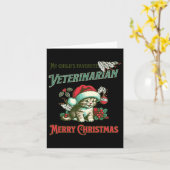 De favoriete dierenarts van mijn kind. Kerstvetera Kaart (Gele Bloem)