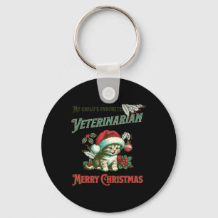 De favoriete dierenarts van mijn kind. Kerstvetera Sleutelhanger