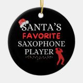 De favoriete saxofonist van de Kerstman Keramisch Ornament (Voorkant)