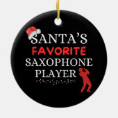 De favoriete saxofonist van de Kerstman Keramisch Ornament (Achterkant)