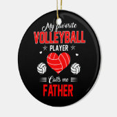 De favoriete volleybalspeler roept me Vader Keramisch Ornament (Links)