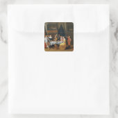 De feast vierkante sticker (Tas)