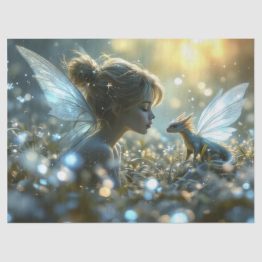 De fee en haar draak tissuepapier (Voorkant)