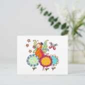 De Fee van de tuin met Bloemen Briefkaart (Staand voorkant)