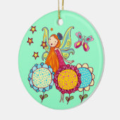 De Fee van de tuin met Bloemen Keramisch Ornament (Links)