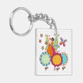De Fee van de tuin met Bloemen Sleutelhanger (Voorkant Links)