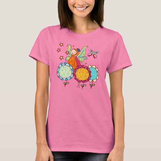 De Fee van de tuin met Bloemen T-shirt (Voorkant)