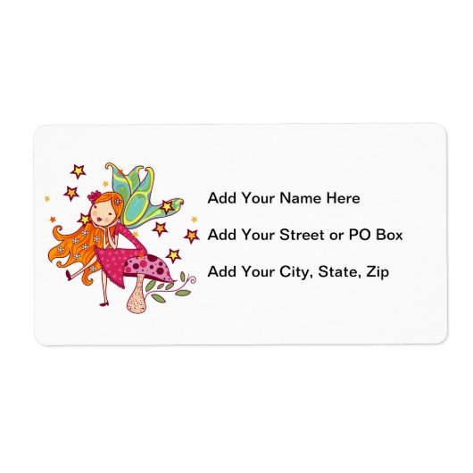 De Fee van de tuin op Paddestoel Etiket (Voorkant)