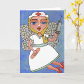 De Fee van de verpleegster - wenskaart Kaart (Gele Bloem)