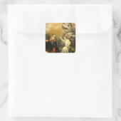 De feestdag vierkante sticker (Tas)