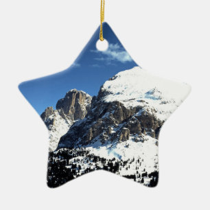 De feestkaart Plattkofel en Langkofel Italië Po Keramisch Ornament
