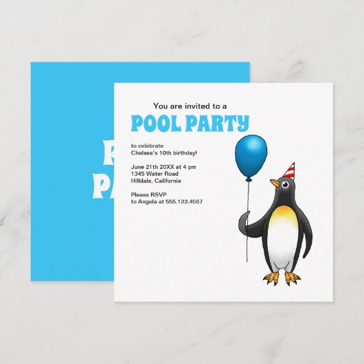 De Feestpinguïn Kaart (Voorkant / Achterkant)