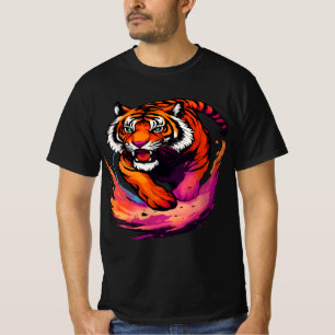 De felgekleurde tijger t-shirt