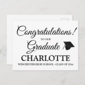 De felicitaties afstuderen de tekst van het douane briefkaart (Voorkant / Achterkant)